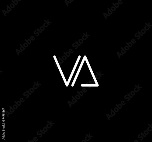 Letter VA alphabet logo design vector. The initials of the letter V and A logo design in a minimal style are suitable for an abbreviated name logo.