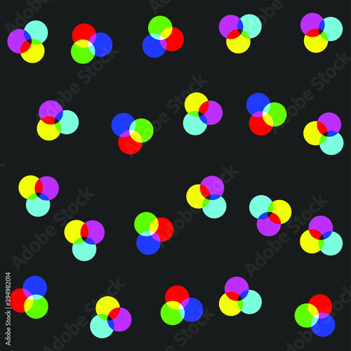 Multicolored rounds pattern with transparent effect. Seamless vector 10 eps background for cover, design, textile, banner, web and fabric