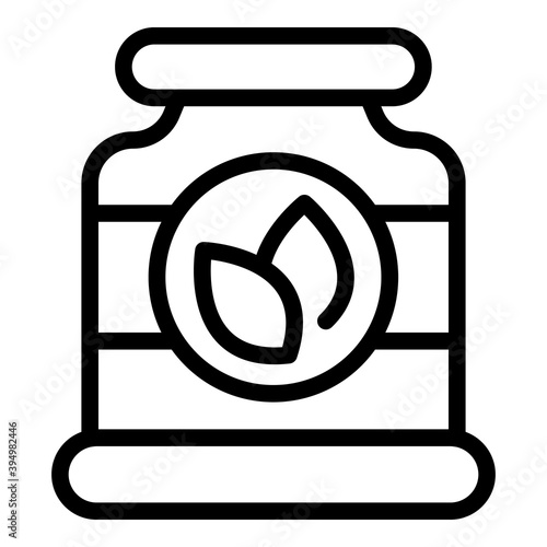 Sport nutrition jar icon. Outline sport nutrition jar vector icon for web design isolated on white background