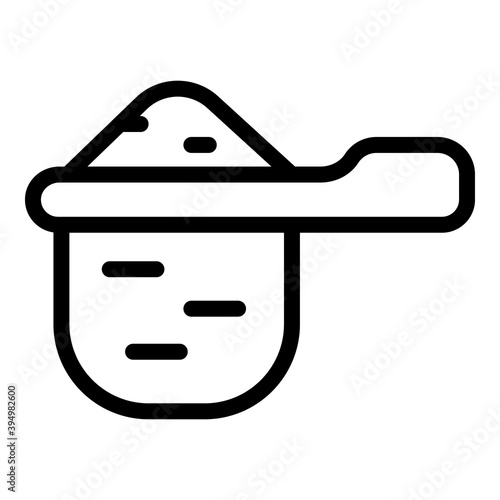 Sport nutrition powder spoon icon. Outline sport nutrition powder spoon vector icon for web design isolated on white background