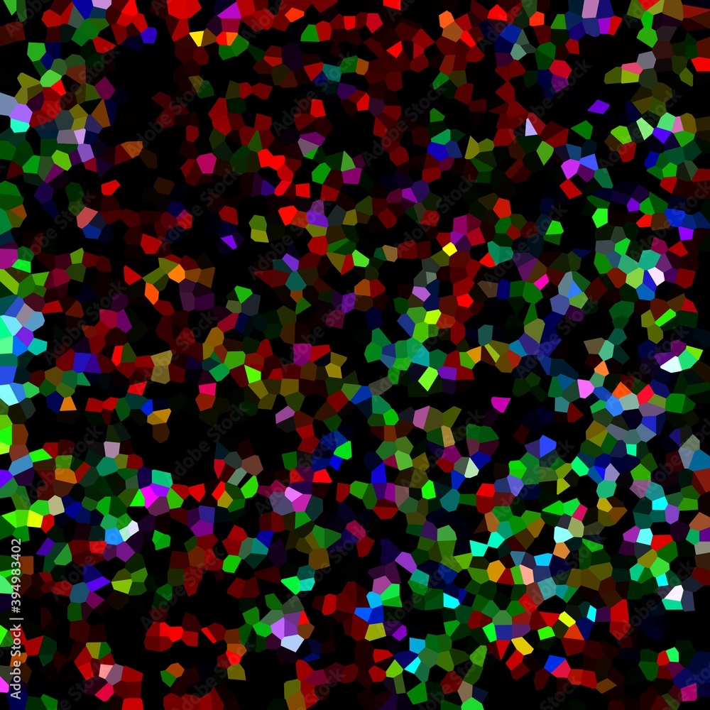 Red blue green confetti, background with stars
