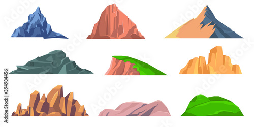 Mountains rocks flat icon collection