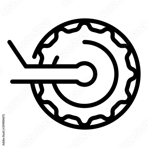 Bicycle repair crankset icon. Outline bicycle repair crankset vector icon for web design isolated on white background