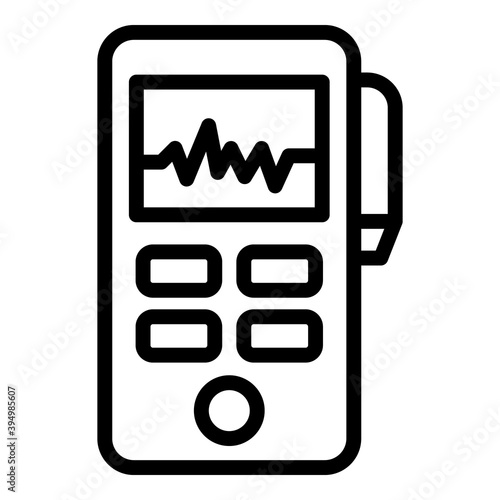Reportage dictaphone icon. Outline reportage dictaphone vector icon for web design isolated on white background