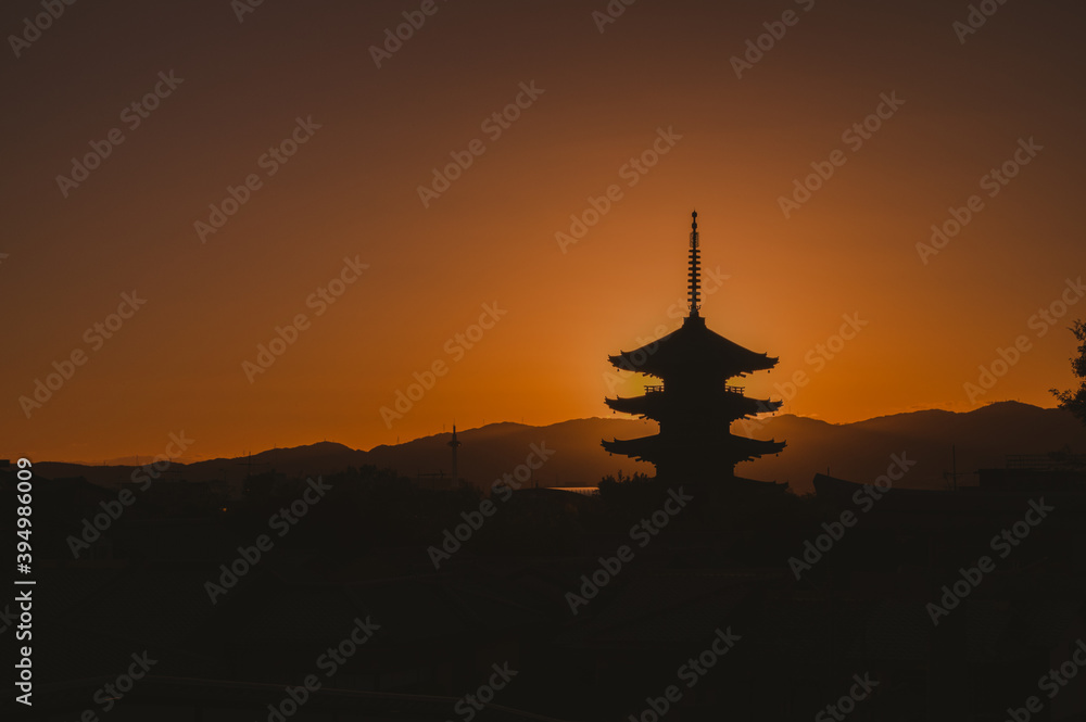 夕暮れの美しい法観寺、八坂の塔