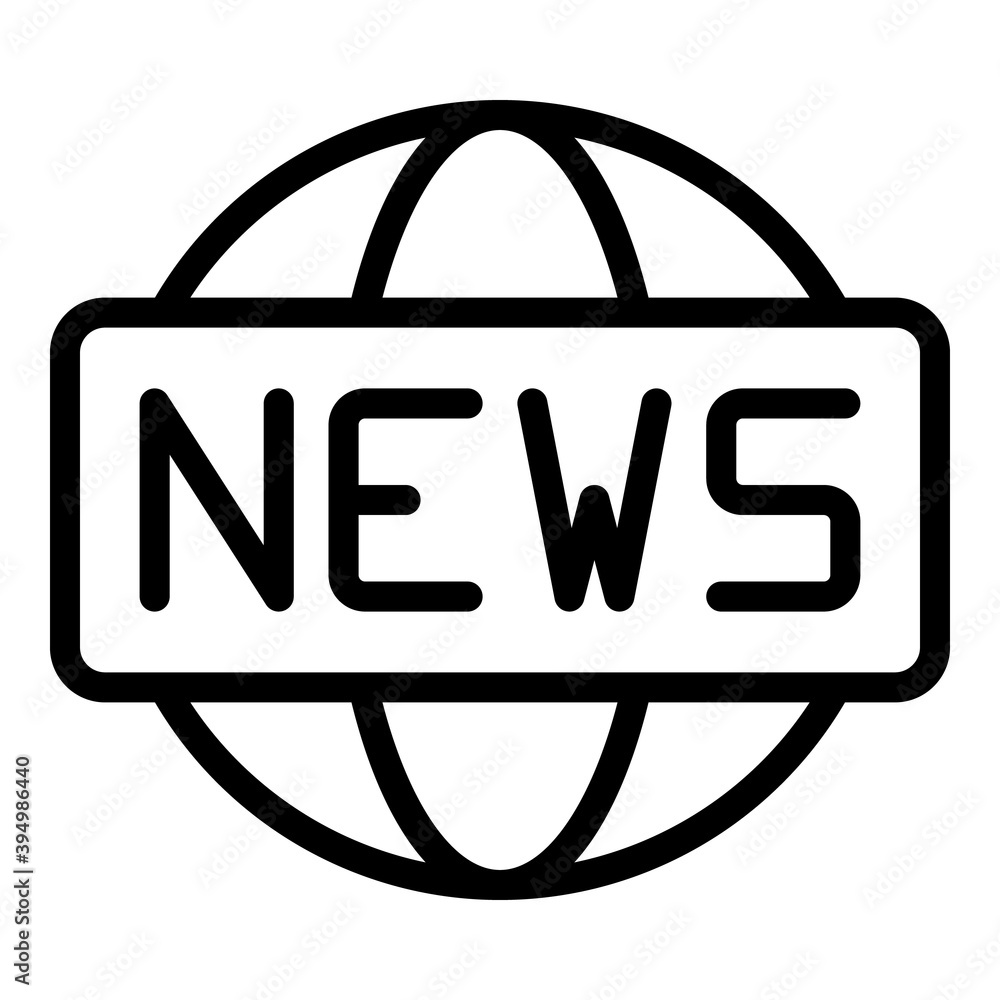 Global news icon. Outline global news vector icon for web design isolated on white background Global news icon. Outline global news vector icon for web design isolated on white background