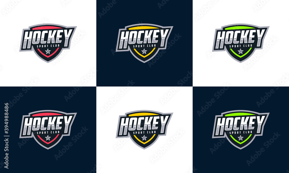 Obraz premium emblem sport logo with Shield, set of colorful logo design template