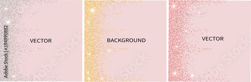 Set of vector abstract backgrounds with copy space for text.Suitable for social media posts, mobile apps, banners design and web/internet. Glitter style. square flyer.