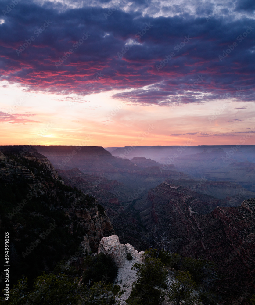 Grand Canyon, Arizona, USA  iconic landscape. Scenic sunset view