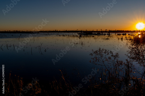 Sunset at Wetlands, Sun at Far Right