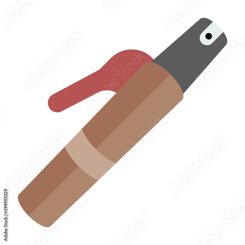 Electrode holder Concept, copper welding rod stinger Vector Color Icon Design, Arc welding equipment and Metal Work Symbol on white background, Construction and Industrial manufacturing Sign 