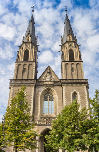 Front facade of the Stiftskirche church in Bonn, Germany