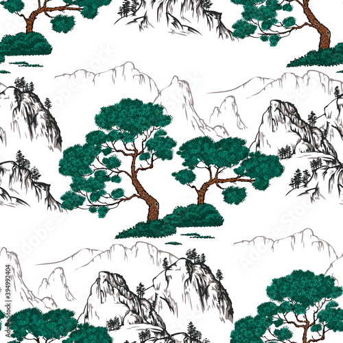 Seamless pattern with pine 1