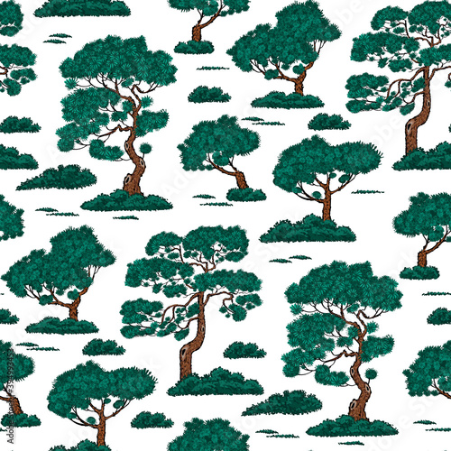 Seamless pattern with pine 1