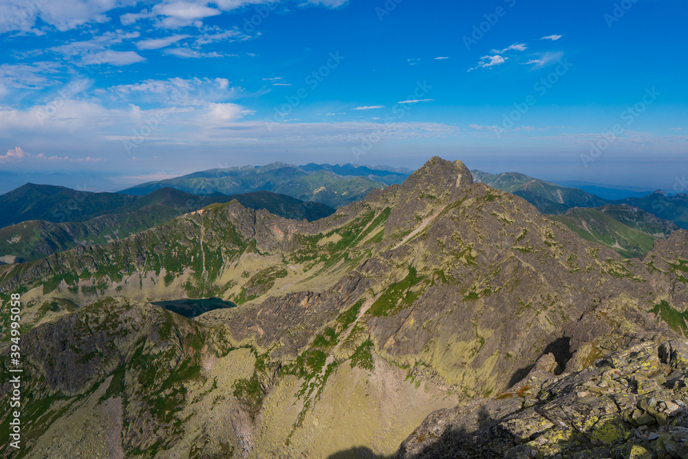 Panoramic view of the mountain landscape, Tatra National park, Poland. High Tatras, Carpathian mountains. eagles trail