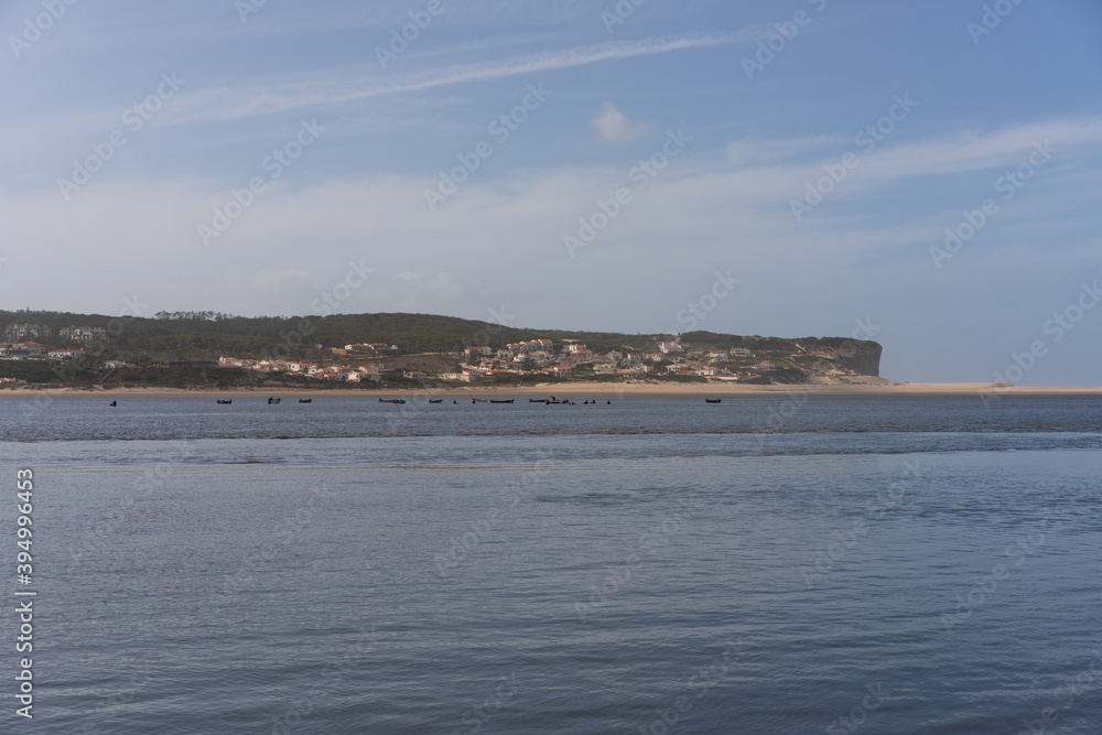 Foz do Arelho coastal landscape in Portugal