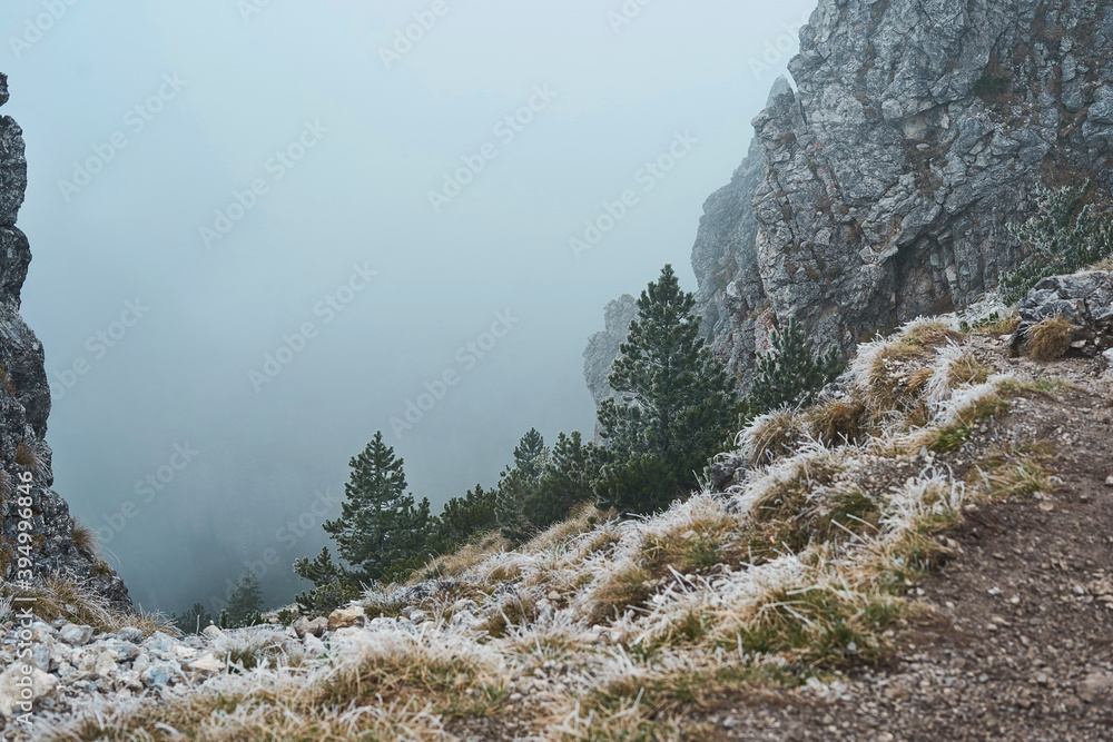 rocks high in the mountains