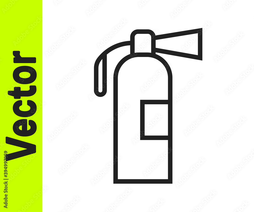 Black line Fire extinguisher icon isolated on white background. Vector. Black line Fire extinguisher icon isolated on white background. Vector.