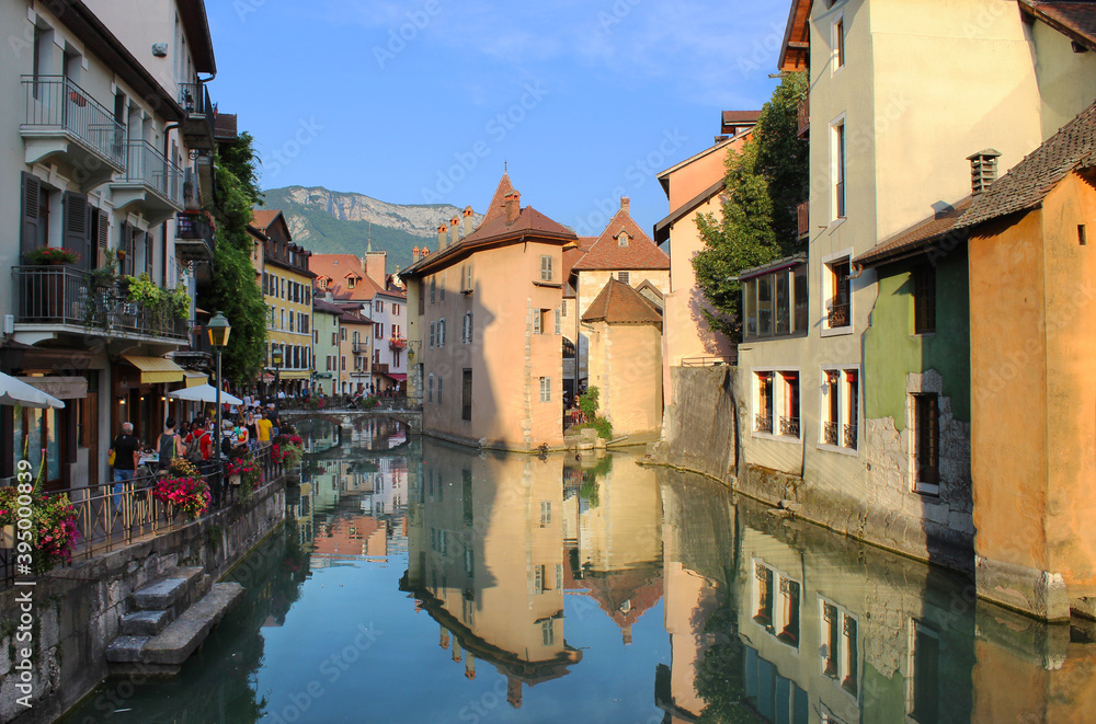 Annecy and her spectacular reflections on a clear day