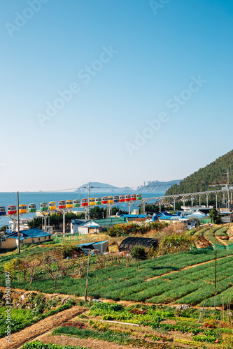 View of Cheongsapo village and blue ocean in Busan, Korea © Sanga