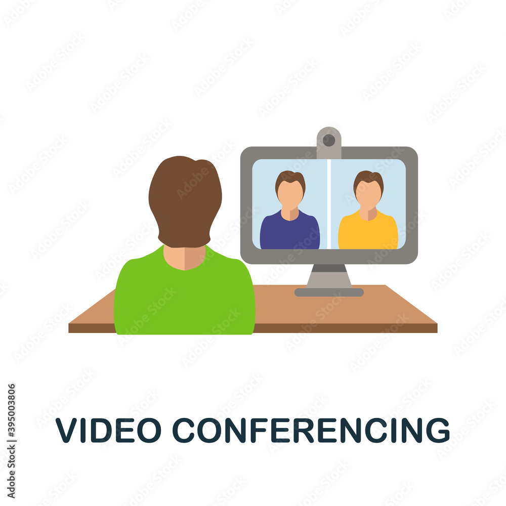 Video Conferencing icon. Simple element from online education collection. Creative Video Conferencing icon for web design, templates, infographics and more Video Conferencing icon. Simple element from online education collection. Creative Video Conferencing icon for web design, templates, infographics and more
