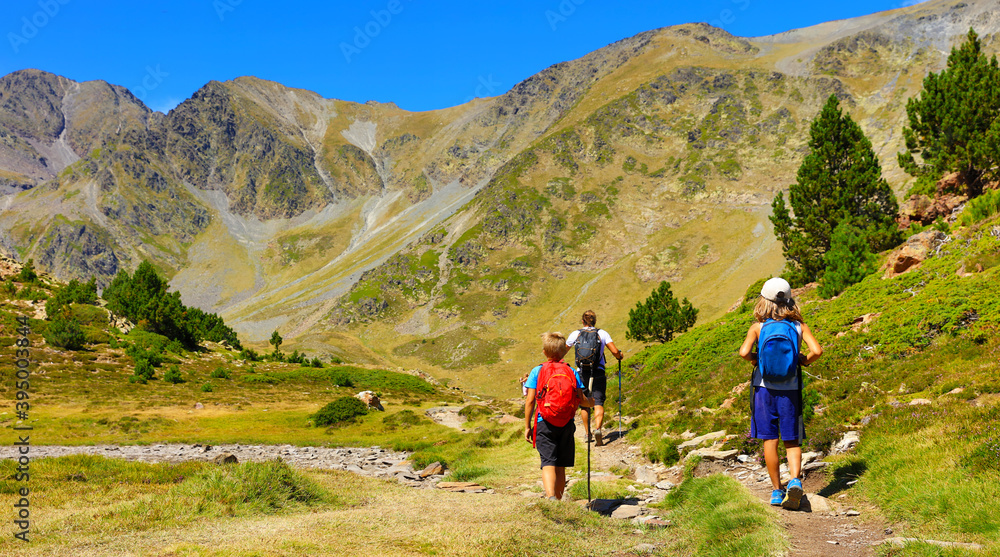 family trekking- Pyrenees in France