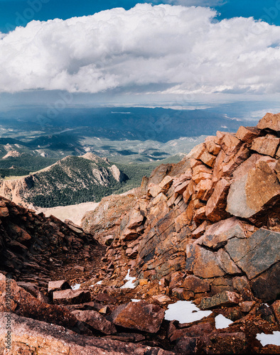 View from the top of the Pikes Peak Highway in Colorado Springs, Colorado. Beautiful Colorado Mountains in the Rockies
 photo