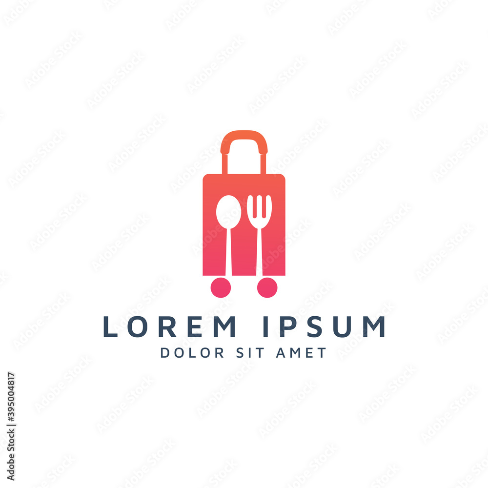 travel and food negative space logo design travel and food negative space logo design