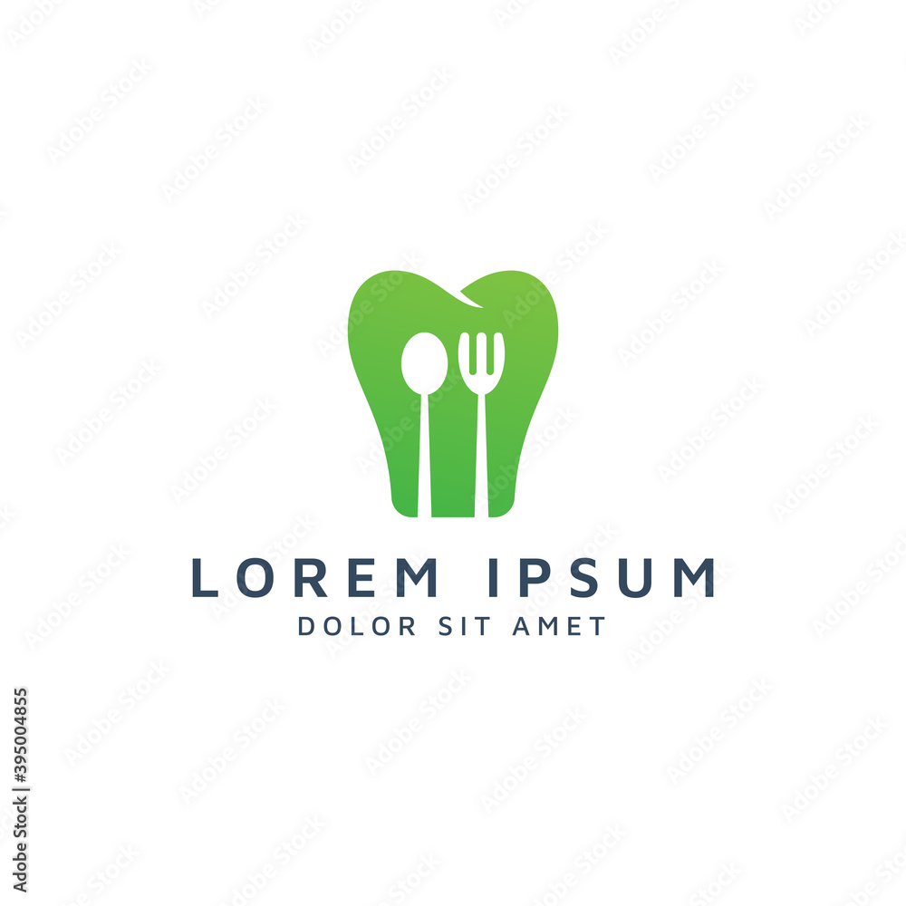 dental and food negative space logo design dental and food negative space logo design