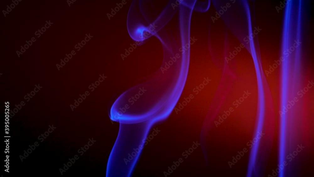 blue smoke slow motion on a red background, abstraction with smoke blue smoke slow motion on a red background, abstraction with smoke