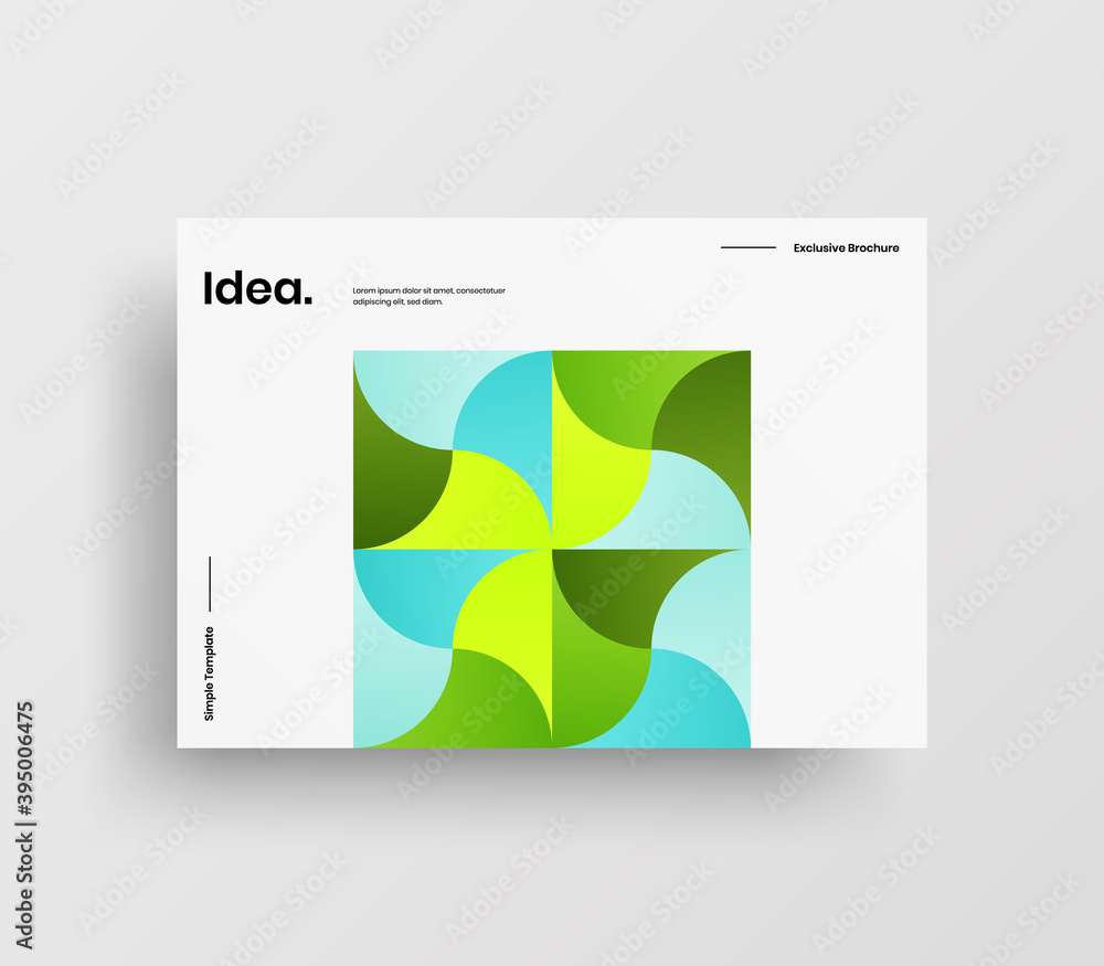 Creative business abstract horizontal front page vector mock up. Corporate geometric report cover illustration design layout. Company identity brochure template.