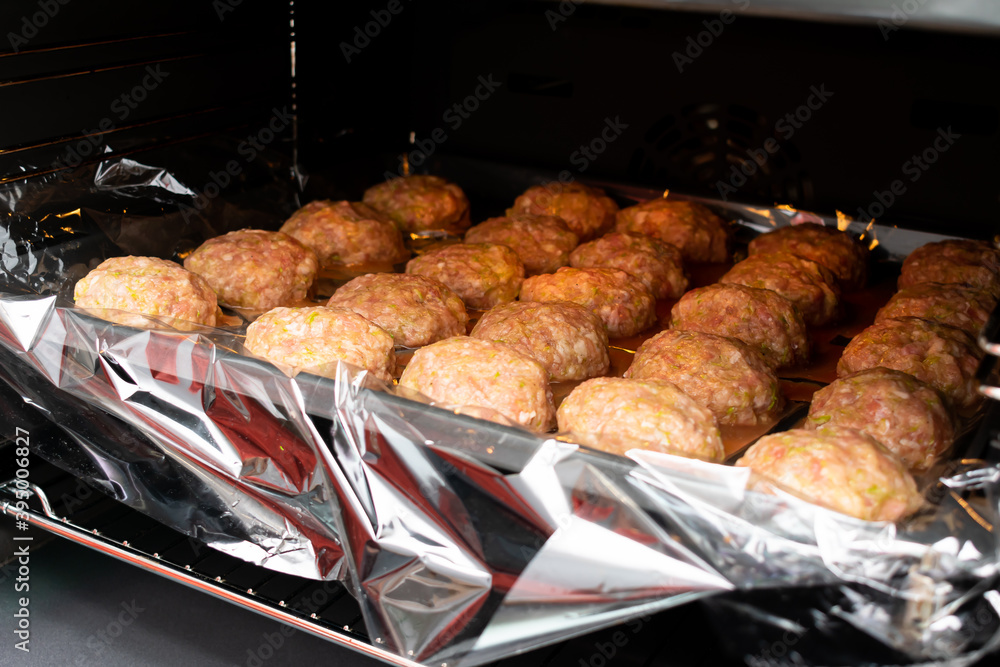 Tasty beef or pork Meat balls. Raw meat balls