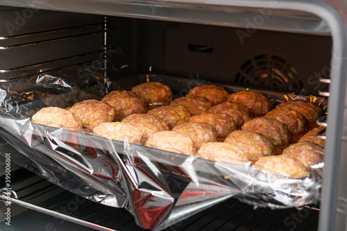 Tasty beef or pork Meat balls. Raw meat balls