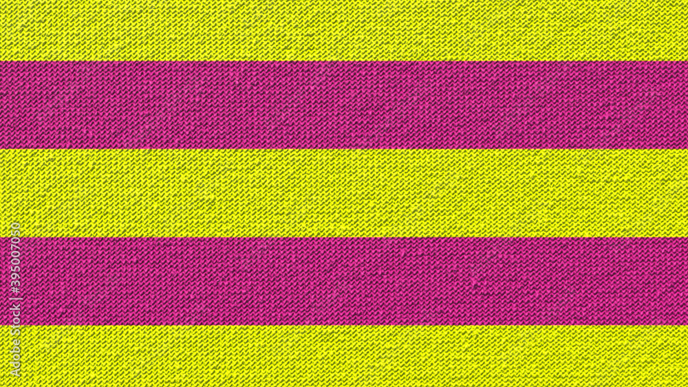 Fototapeta premium Purple and yellow fabric texture for the background, Jersey with printed stripes. 3D-rendering