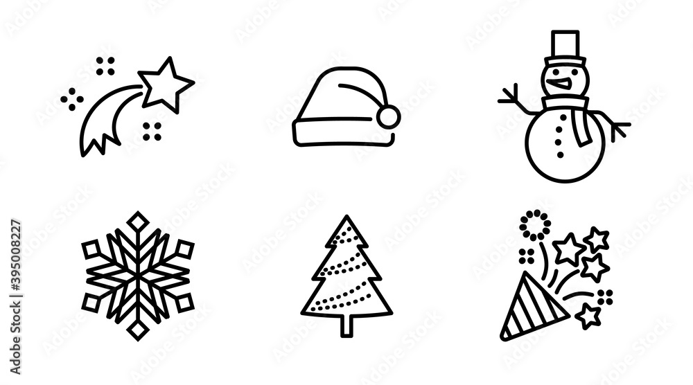 Christmas holiday Icons set. Vector line illustration. Christmas holiday Icons set. Vector line illustration.