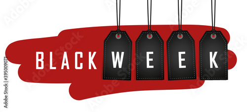 black week promotion hanging label vector illustration EPS10
