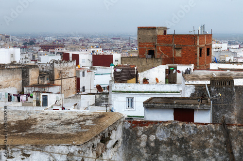 View of the Tetouan Medina quarter in Northern Morocco with old buildings roofs. © Renar