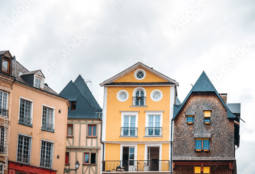 Antique building view in Old Town Le Mans, France