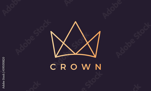 luxury gold royal crown logo in a minimalist and modern style