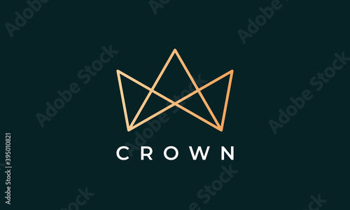 luxury gold royal crown logo in a minimalist and modern style