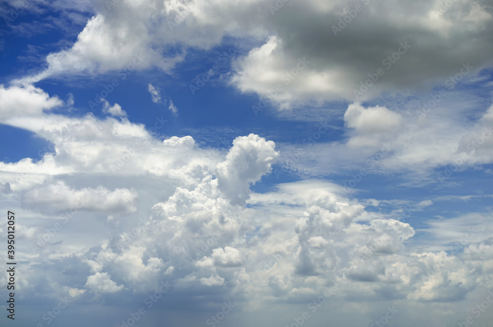 beautiful blue sky and white fluffy cloud horizon outdoor for background. beautiful blue sky and white fluffy cloud horizon outdoor for background.