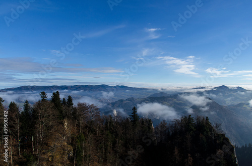 Pieniny panorama mgła 