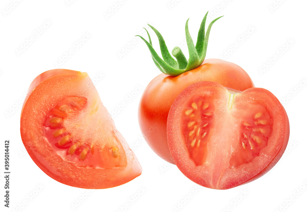 red tomato isolated on white background