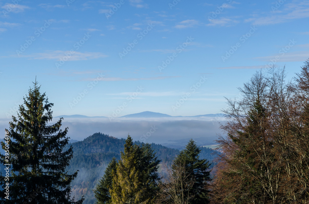 Pieniny panorama mgła