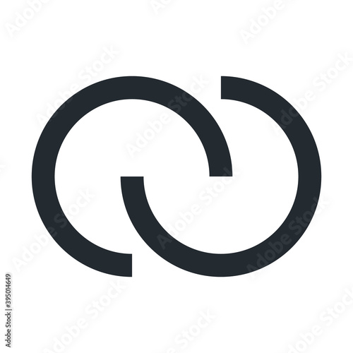 unity symbol, connection, link icon. Isolated vector element for logotype.