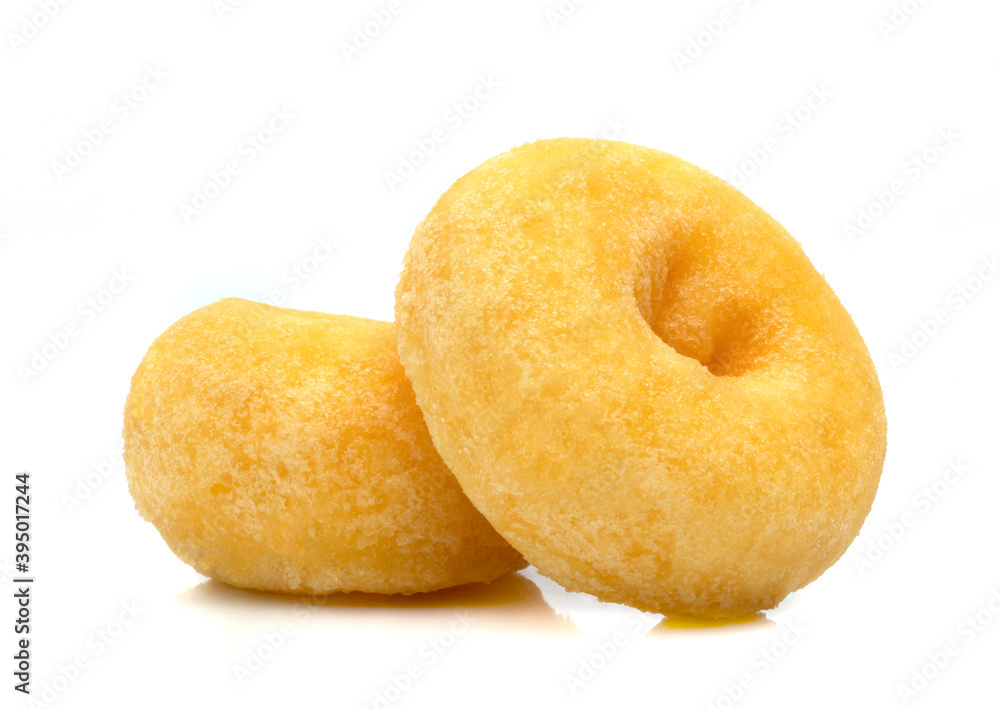 small sugar ring donut isolated on white background