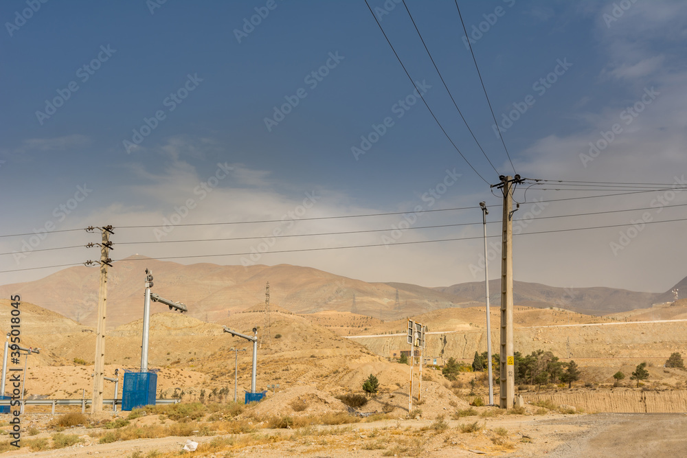 Electricity lines outside of the Tehran City, Iran. Electricity lines outside of the Tehran City, Iran.