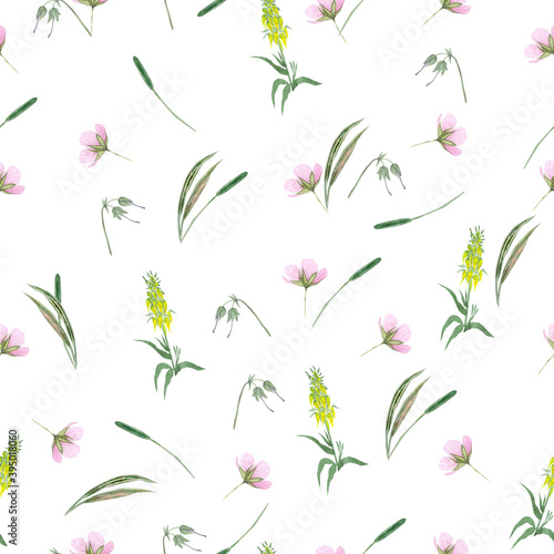 seamless pattern with pink flowers © Lyubmalee