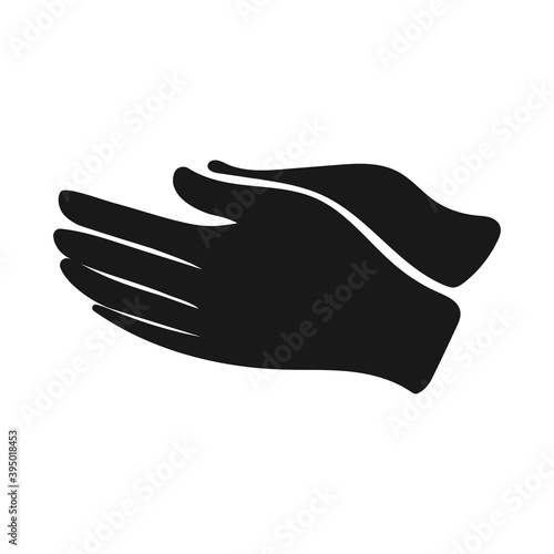 Gloves icon illustration. Protective gloves vetor design. Hands silhouette.