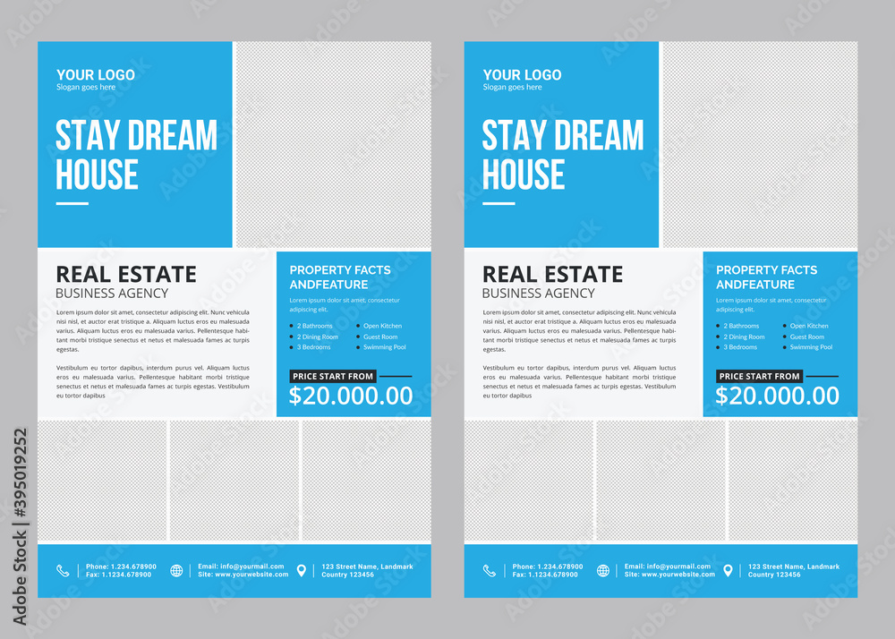 Vector illustration, a real estate flyer template can be used for all your needs, suitable for all property-related businesses